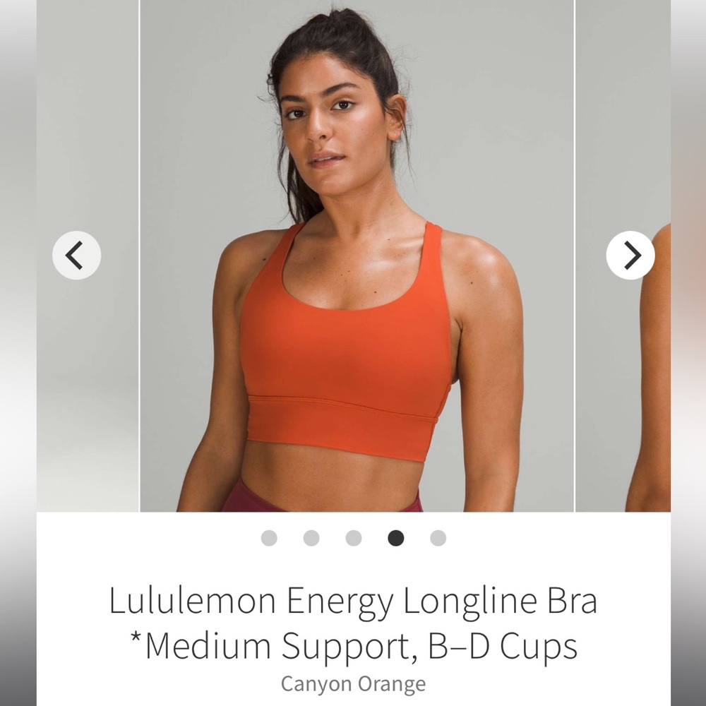 Lululemon Energy Longline Bra *Canyon Orange